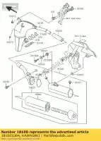 181001084, Kawasaki, body-assy-silencioso kx85-a1 kawasaki kx 85 2001 2002 2003 2005, Novo