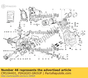 Piaggio Group CM104401 espaçador - Lado inferior