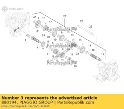 Aprilia 880194, 3ª-4ª engrenagem de pinhão, OEM: Aprilia 880194