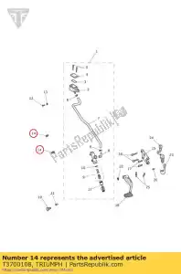 triumph T3700108 clip, kabel, 14,3 x 107 - Onderkant