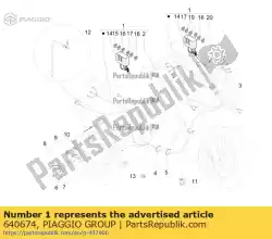 Ici, vous pouvez commander le harnais de cadre auprès de Piaggio Group , avec le numéro de pièce 640674: