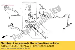 Ici, vous pouvez commander le tuyau de comp., r. Poignée de direction auprès de Honda , avec le numéro de pièce 53100MCF000: