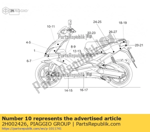 aprilia 2H002426 rechter bovenklep schild sticker 