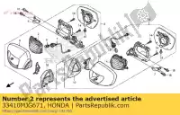 33410MJG671, Honda, lens comp., r. honda gl goldwing bagger f6 b  a gl1800b 1800 , New