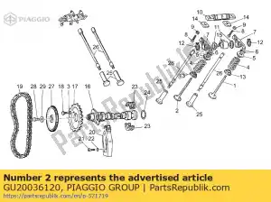 Piaggio Group GU20036120 exaust valve - Bottom side