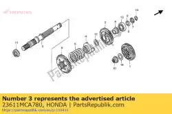 Qui puoi ordinare albero, ingranaggio finale da Honda , con numero parte 23611MCA780: