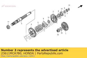 Honda 23611MCA780 as, laatste versnelling - Onderkant