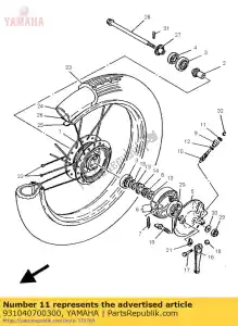 yamaha 931040700300 oil seal (7x14x4-136) - Bottom side