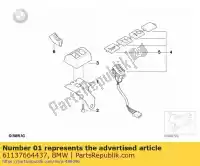 61137664437, BMW, support pour interrupteur de signal spécial - beh? rde bmw  650 2004 2005 2006 2007, Nouveau