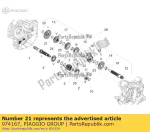 Piaggio Group 974167 arruela de apuramento - Lado inferior