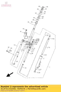 yamaha 5C2F31102000 tubo interno comp.1 - Lado inferior