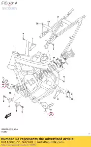 Suzuki 0911606177 parafuso, 6x25 - Lado inferior