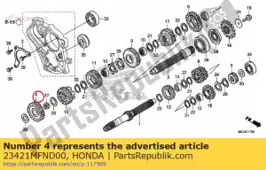 honda 23421MFND00 engrenagem, primeiro contraeixo (33t) - Lado inferior