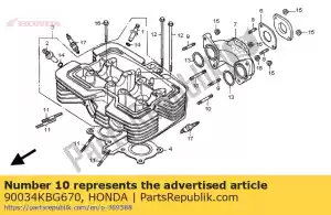 Honda 90034KBG670 bout, tapeind, 6x40 - Onderkant