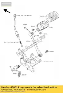 Kawasaki 430010056 lever-brake,pedal - Bottom side