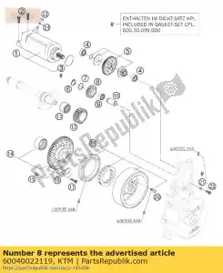 ktm 60040022119 engrenagem intermediária 19-t 03 - Lado inferior