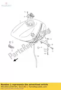 Suzuki 4910001D00Y9H tank, brandstof - Onderkant