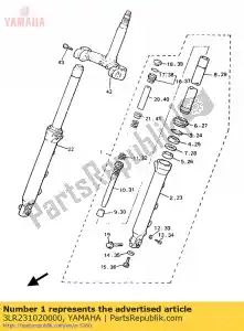 Yamaha 3LR231020000 conjunto do garfo dianteiro (l.h) - Lado inferior