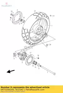 suzuki 6475106G00 spacer, vooras - Onderkant