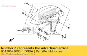 honda 90438671000 arandela, especial, 6 mm - Lado inferior