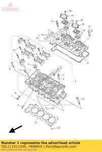 Yamaha 5SL111011000 cilinderkop - Onderkant