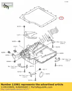 Kawasaki 110610809 junta, cárter de óleo - Lado inferior