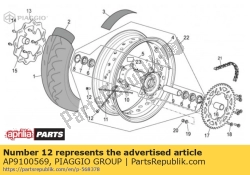 Aprilia AP9100569, Tepel d.4, OEM: Aprilia AP9100569