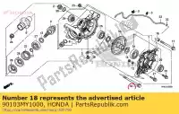 90103MY1000, Honda, Boulon, bride, 10x153 honda xrv africa twin  xrv750 trx400ex fourtrax sportrax trx420fa rancher at crf1000a crf1000 crf1000d sxs1000m3l pioneer 1000 3 seat sxs1000m3p sxs1000m5p 5 trx420fa6 trx500fa6 trx500fa7 trx500fm6 crf1000a2 crf1000d2 crf1100a2 crf1100a crf1100d2ld4 crf11, Nouveau