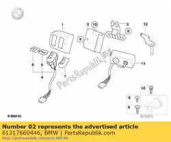 Here you can order the lower section of switch housing, right from BMW, with part number 61317660446: