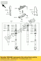 5502005736C, Kawasaki, guarda, garfo, lh, ebony klx125daf kawasaki d tracker 125 2012 2013, Novo