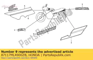 Honda 87117ML4900ZB marca, rr.c * tipo 2 * - Lado inferior