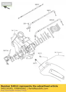 Kawasaki 540120282 cabo-acelerador, abertura - Lado inferior