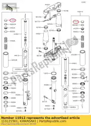 Here you can order the cap,fork top kdx125-a1 from Kawasaki, with part number 110121561: