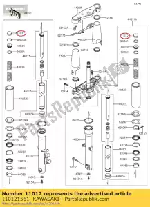 kawasaki 110121561 cap,fork top kdx125-a1 - Bottom side