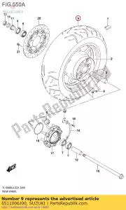 Suzuki 6511006J00 neumático trasero - Lado inferior