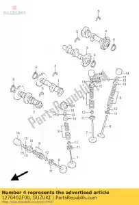 suzuki 1270402F00 conjunto de árbol de levas - Lado inferior