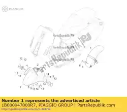 Aquí puede pedir guardabarros delantero de Piaggio Group , con el número de pieza 1B000947000R7: