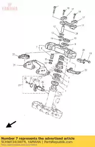 yamaha 5CHWF34100T9 couronne, poignée assy - La partie au fond