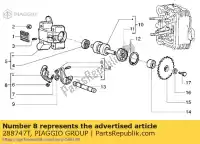 288747T, Piaggio Group, rocker arm assy. aprilia piaggio vespa  et habana hexagon lx liberty mojito sfera sfera rst 125 1995 1996 1997 1998 1999 2000 2001, Novo