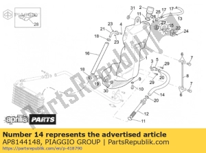 aprilia AP8144148 tuyau d'huile - La partie au fond