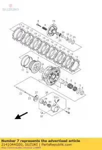 suzuki 2141044G00 buje, manga del embrague - Lado inferior