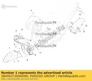 Piaggio Group 1B006372000D06 guarda-lamas dianteiro pintado - Lado inferior