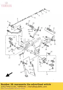 yamaha 2JX274421100 colchete 2 - Lado inferior