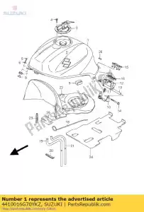 Suzuki 4410016G70YKZ tank, brandstof - Onderkant