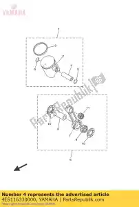 yamaha 4ES116330000 pin, zuiger - Onderkant