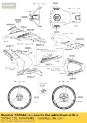 Ici, vous pouvez commander le marque, capot supérieur, zx-10r zx1000jf auprès de Kawasaki , avec le numéro de pièce 560541558: