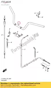 Suzuki 5611131G20 handlebar - Bottom side