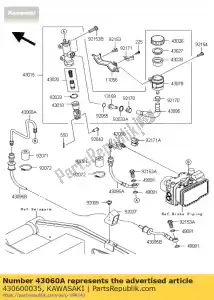 kawasaki 430600035 tubo de freio, hu-rr caliper zr100 - Lado inferior