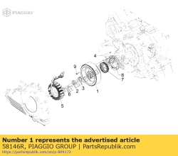 Aprilia 58146R, Wirnik kpl., OEM: Aprilia 58146R