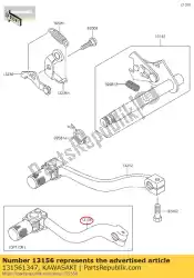 Qui puoi ordinare cambio leva, pedale kx125-k1 da Kawasaki , con numero parte 131561347: